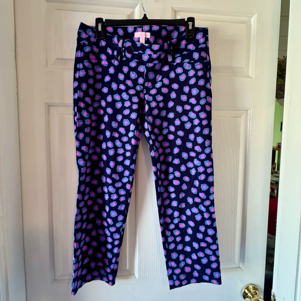 LILLY PULITZER Luxury Capris Spotted Pink and Purple